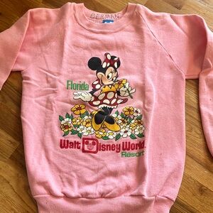 Disney Pink Crew Neck Sweatshirt with Minnie Mouse Design